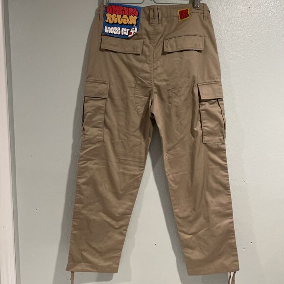 NWT Empyre Tan Wide Leg Cargo Pants Relax Loose Fit Sz 30 - Picture 1 of 4